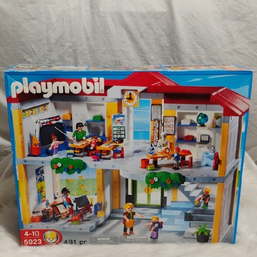 #203)Playmobil 5923 491pcs City School Building Blocks Set Vintage Creative Play